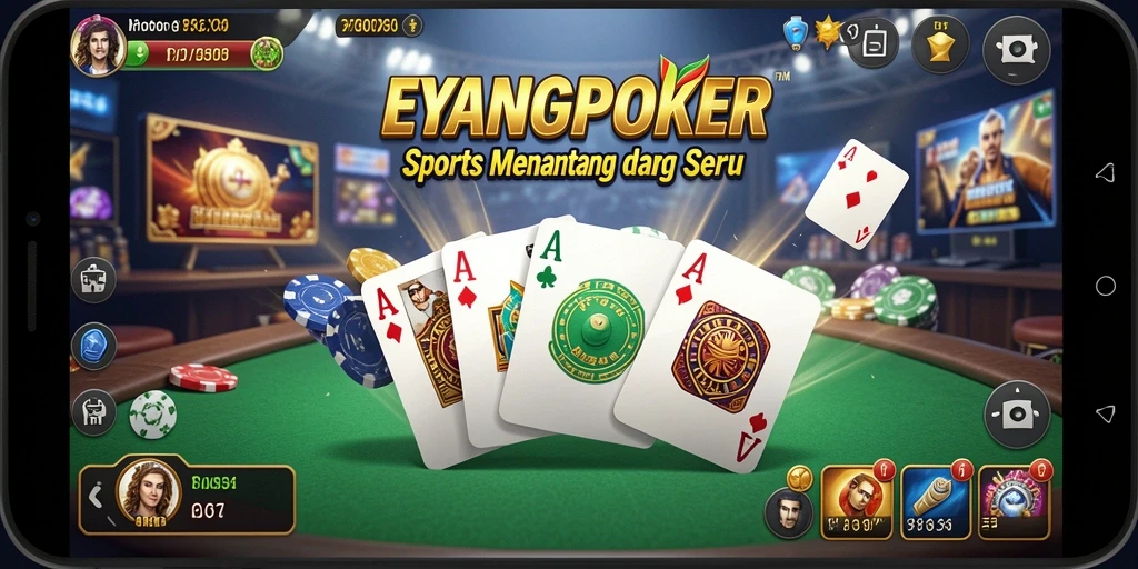 Gameplay seru di EYANGPOKER dengan interaksi pemain yang intens.