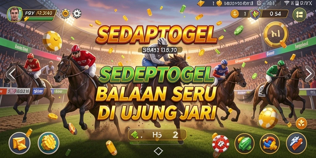 Tampilan gameplay SEDAPTOGEL dengan aksi balapan mendebarkan.
